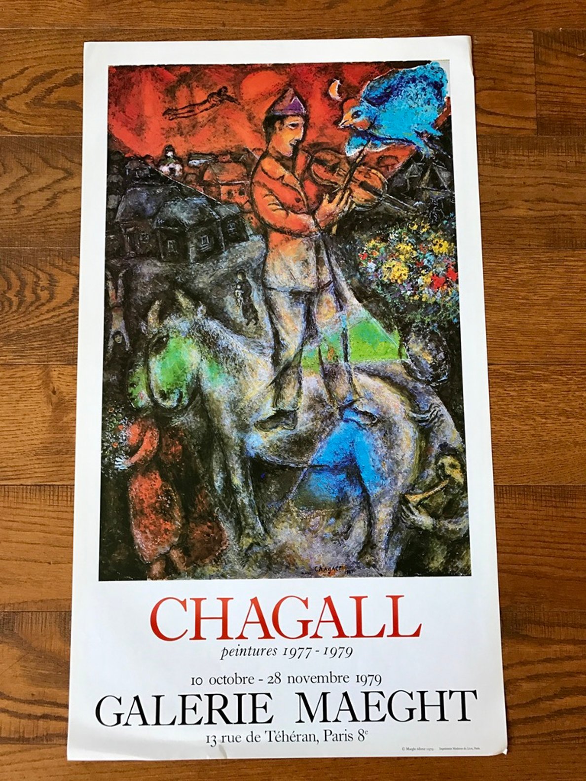 Chagall peintures 1977-1979 - Galerie Maeght 13, rue de Téhéran (violoniste rouge et cheval vert)