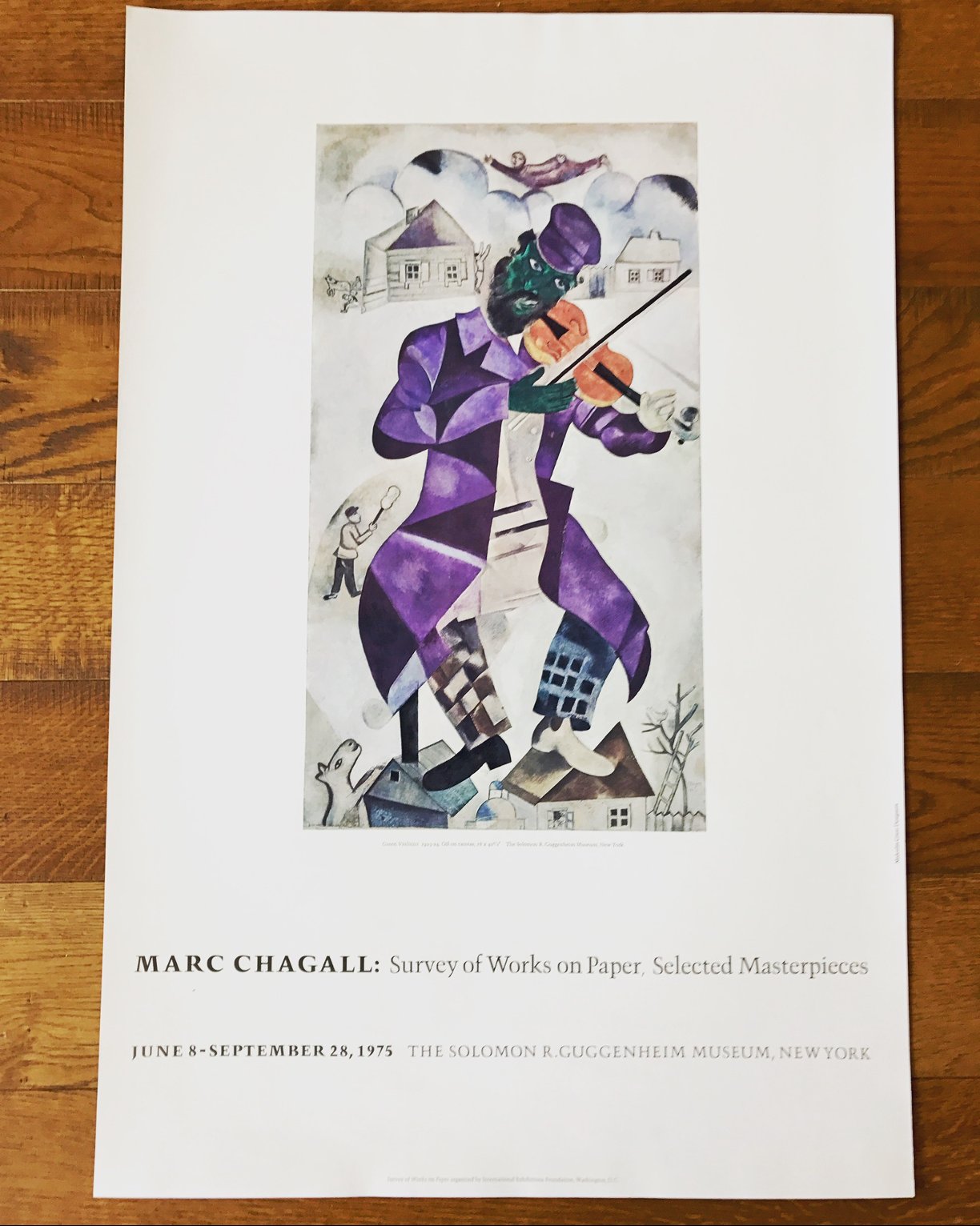Marc Chagall Survey of works on paper, selected masterpieces - Guggenheim Museum New York (Le violoniste vert)