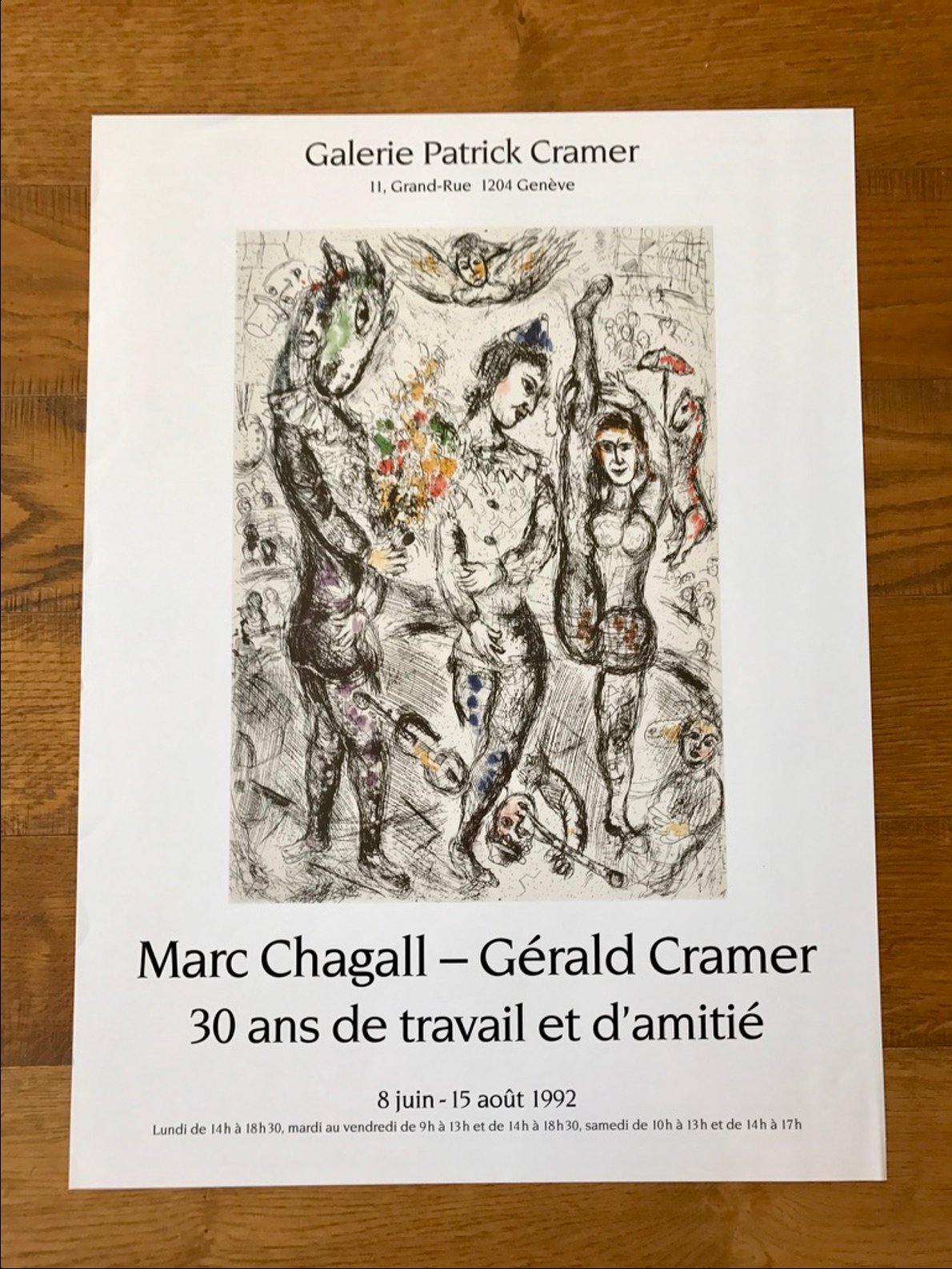 Galerie Géralde Cramer -Marc Chagall 30 ans de travail et d'amitié - Genève (chèvre et acrobates au cirque)