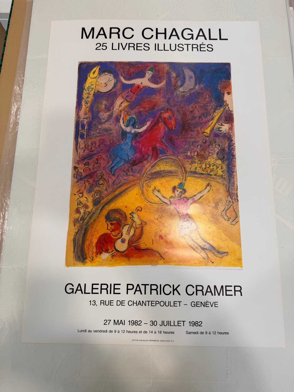 Marc Chagall Galerie Patrick Cramer - 25 livres illustrés _ Genève (Cirque rose)