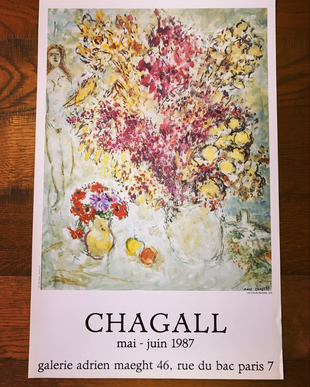 Chagall - Galerie Adrien Maeght 46 rue du Bac Paris 7 (Bouquet dans vase et femme)