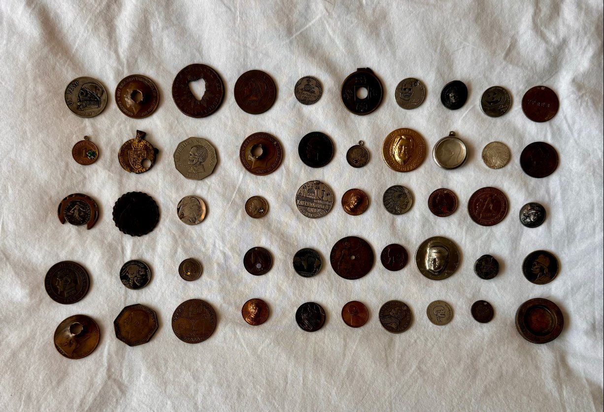 Lot de 50 pièces de monnaie transformées, de type HOBO.