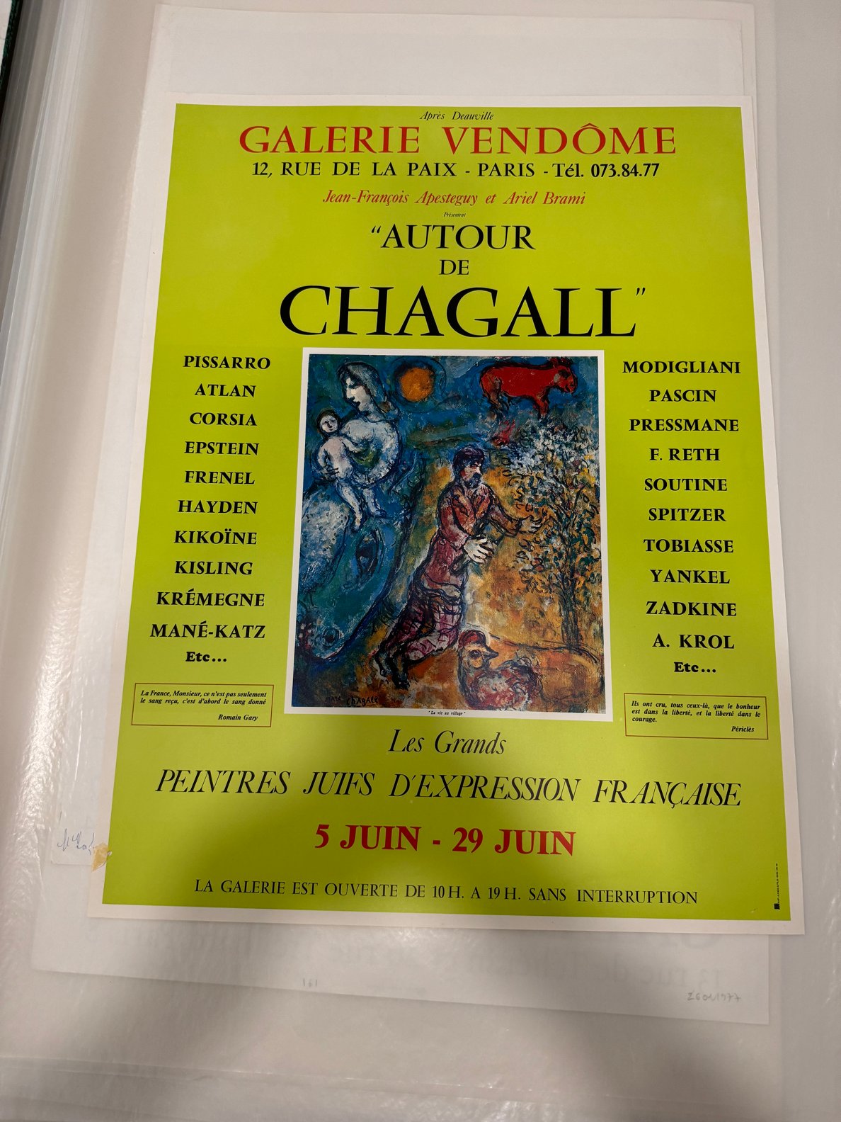 Autour de Chagall les grands peintres juifs de l'expression francaise - Galerie Vendôme Paris