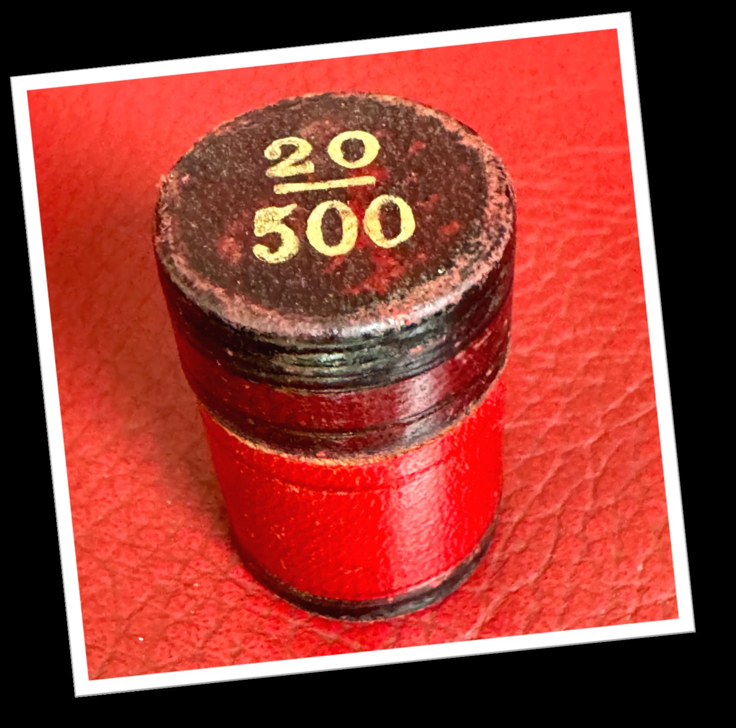 N.I 1900 ÉTUI À PIÈCES OR CUIR ROUGE 20-500