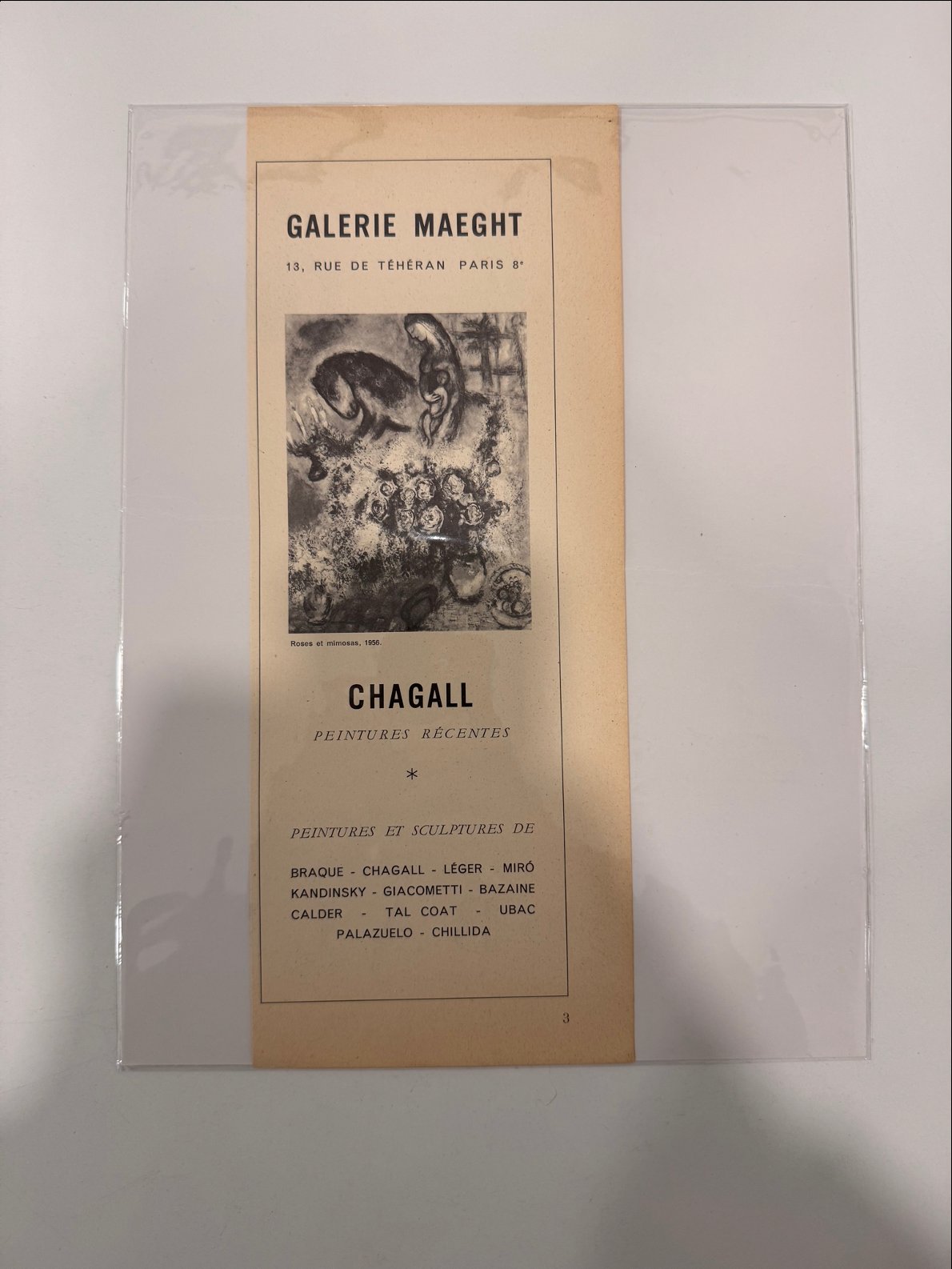 Galerie Maeght Chagall peinture récentes