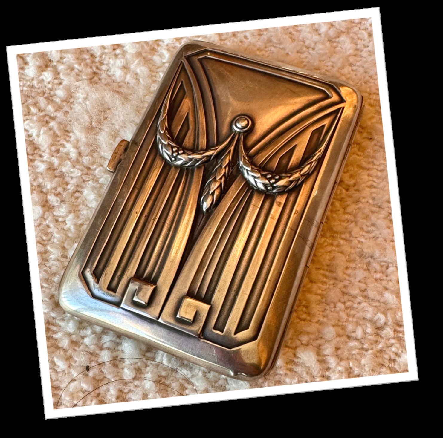 N.I 1920 ÉTUI À CIGARETTES MOTIFS ART DECO