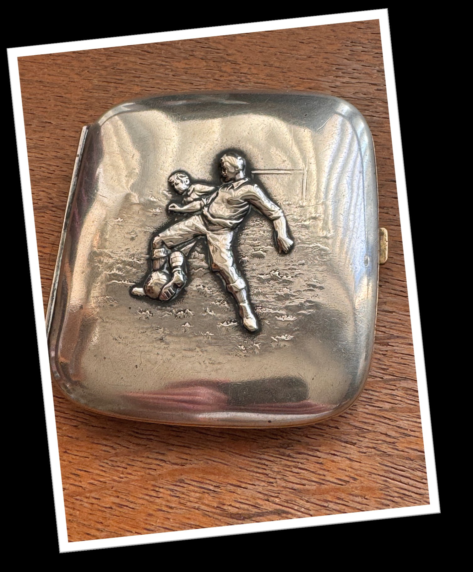 N.I 1920 JOUEURS DE FOOTBALL ÉTUI À CIGARETTES ALPACCA