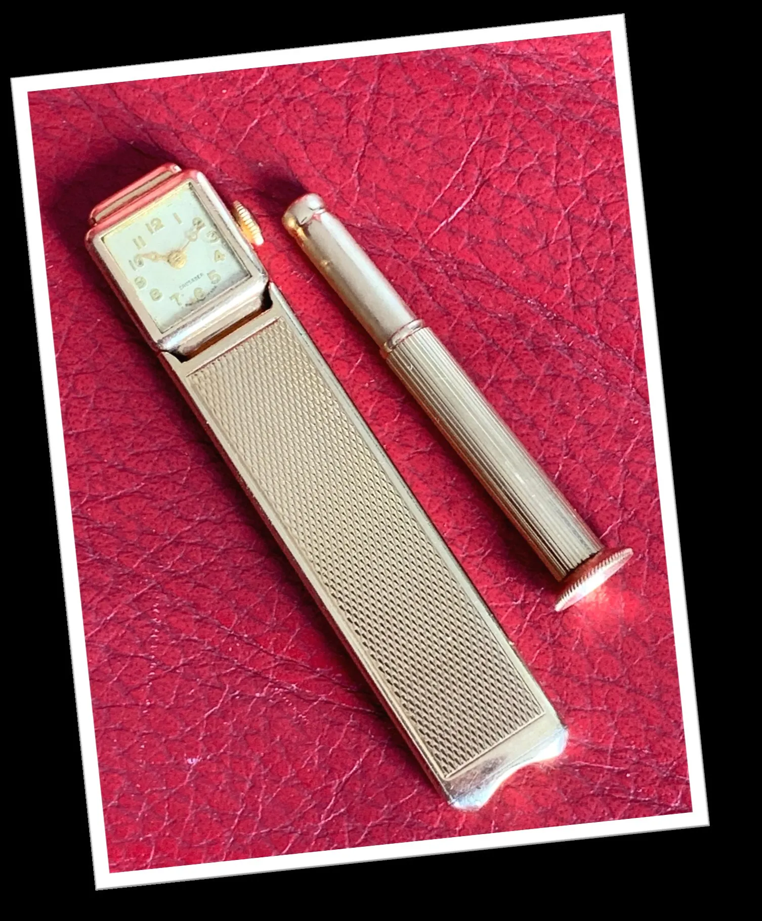 SAMPSON MORDAN CRUSADER 1937 PERCE-CIGARE MONTRE COMBINÉ PIQ.